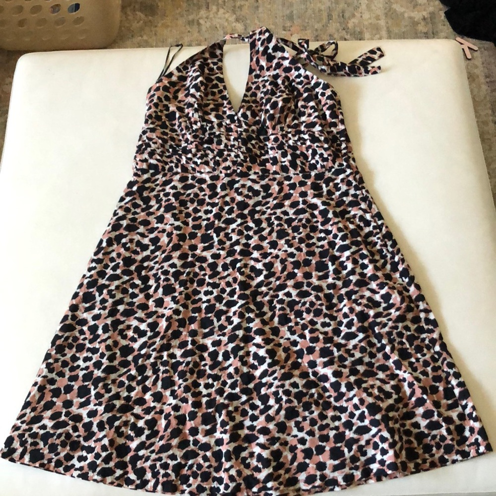H&M leopard halter dress